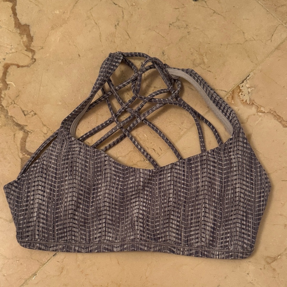 lululemon athletica Strappy Sports Bra in Black and Gray